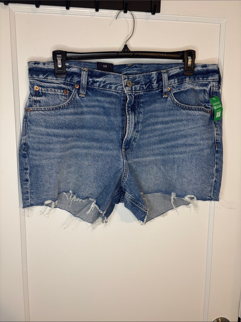 GAP Women's Light Blue Distressed Denim Cutoff Shorts